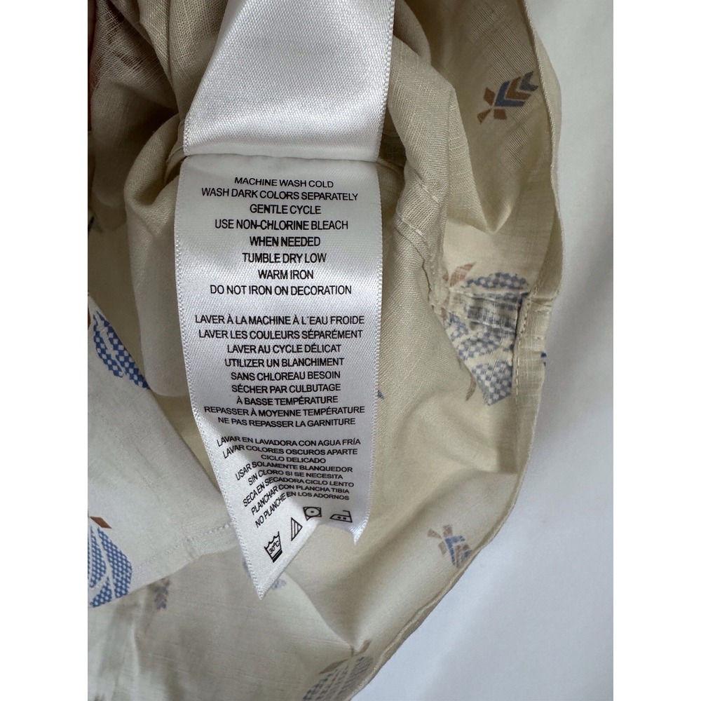 Ben Sherman Men's Small‎ Button-Down Beige Print Short Sleeve Classic Fit NWT - Picture 4 of 8